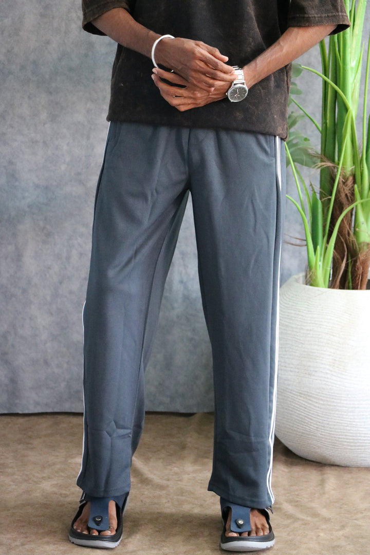 Men's Two Striped Baggy Track Pant | Casual & Sportswear - Grey