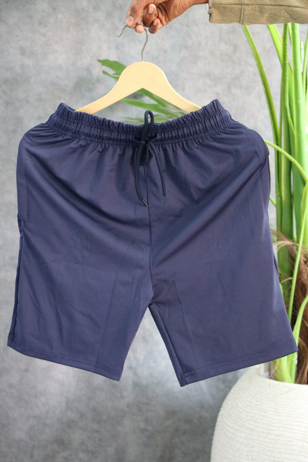 Men's 4-Way Stretch Athletic Shorts | Drawstring Activewear - Blue