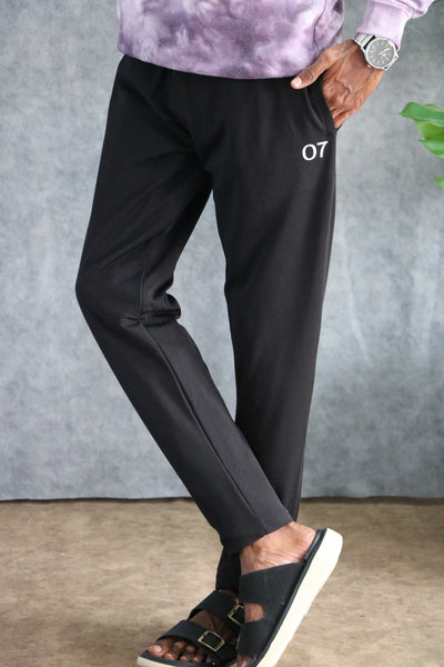ATTRACTIVE MEN'S GRAPE TRACK PANT-BLACK