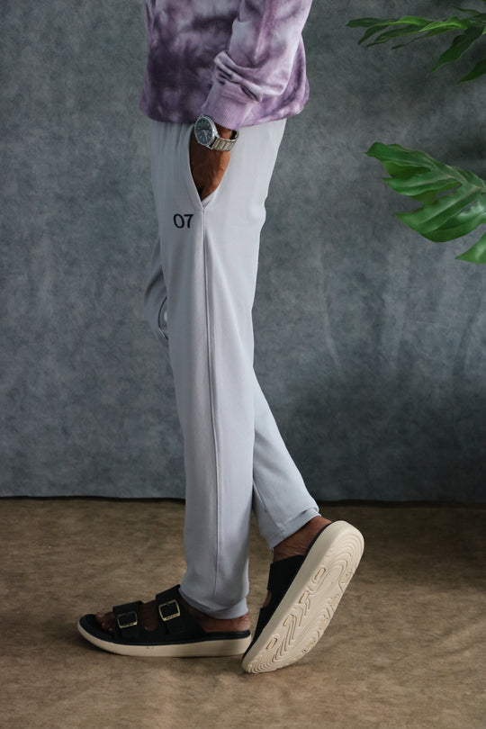 ATTRACTIVE MEN'S GRAPE TRACK PANT- ASH – alternate view – 7MAN India