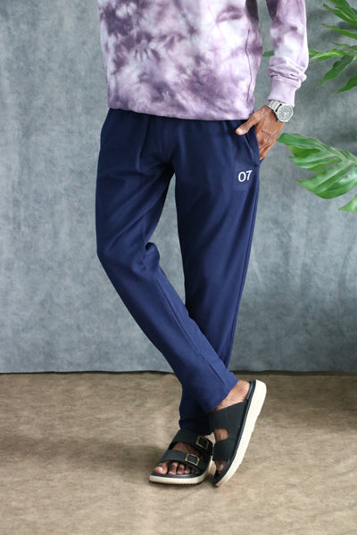 ATTRACTIVE MEN'S GRAPE TRACK PANT- NAVY BLUE