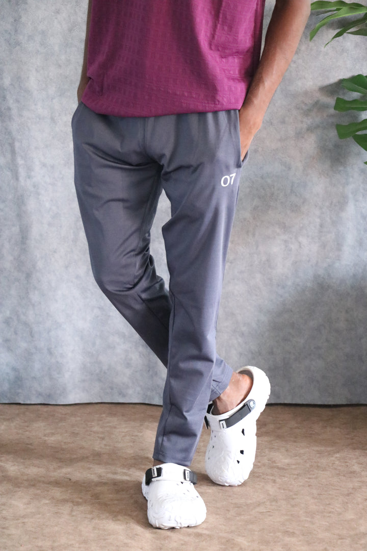 Buy Men's Casual 4 Way Lycra Track Pant - Dark Grey