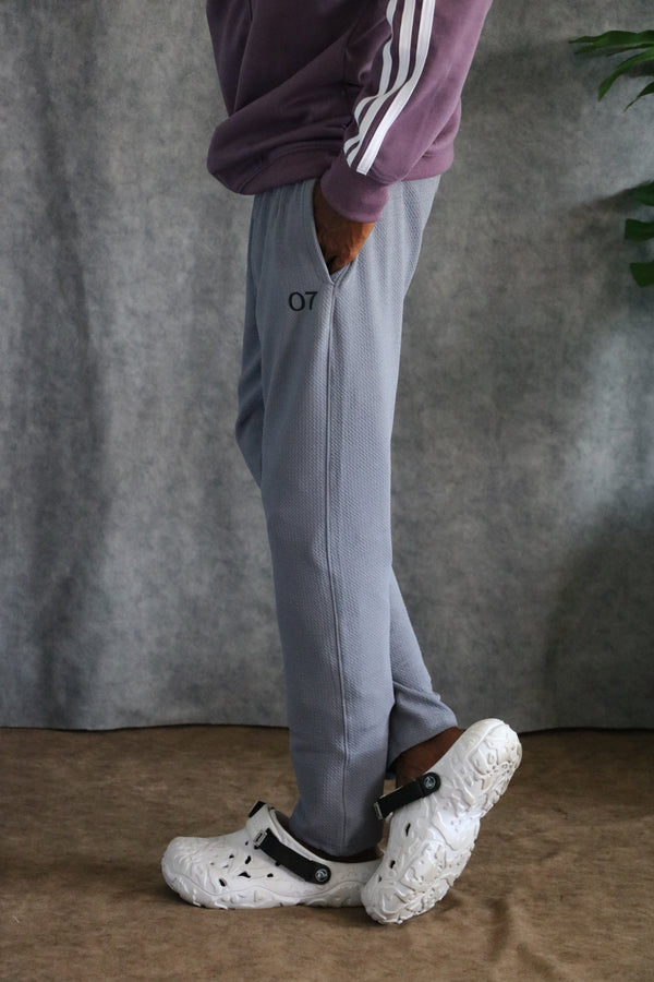 ATTRACTIVE MEN'S POPCORN TRACK PANT-ASH