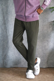ATTRACTIVE MEN'S POPCORN TRACK PANT- MEHANDI GREEN