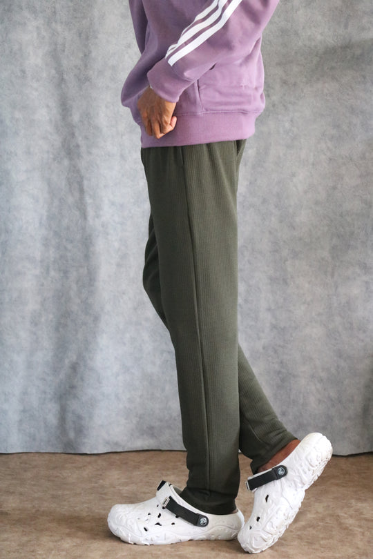 ATTRACTIVE MEN'S POPCORN TRACK PANT- MEHANDI GREEN – 7MAN Men's Fashion India