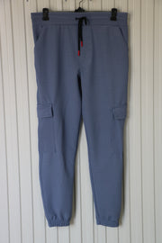 ATTRACTIVE MEN'S POPCORN CARGO TRACK PANT- DARK ASH
