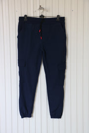 ATTRACTIVE MEN'S POPCORN CARGO TRACK PANT- NAVY BLUE
