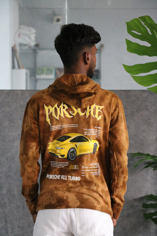 Men's Full Sleeve Streetwear Tie-Dye Porsche Hoodie - Gold – 7MAN Men's Fashion India