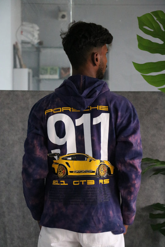 Men's Full Sleeve Streetwear Tie-Dye Porsche 911 GT3 RS Hoodie - Deep Purple – 7MAN Men's Fashion India