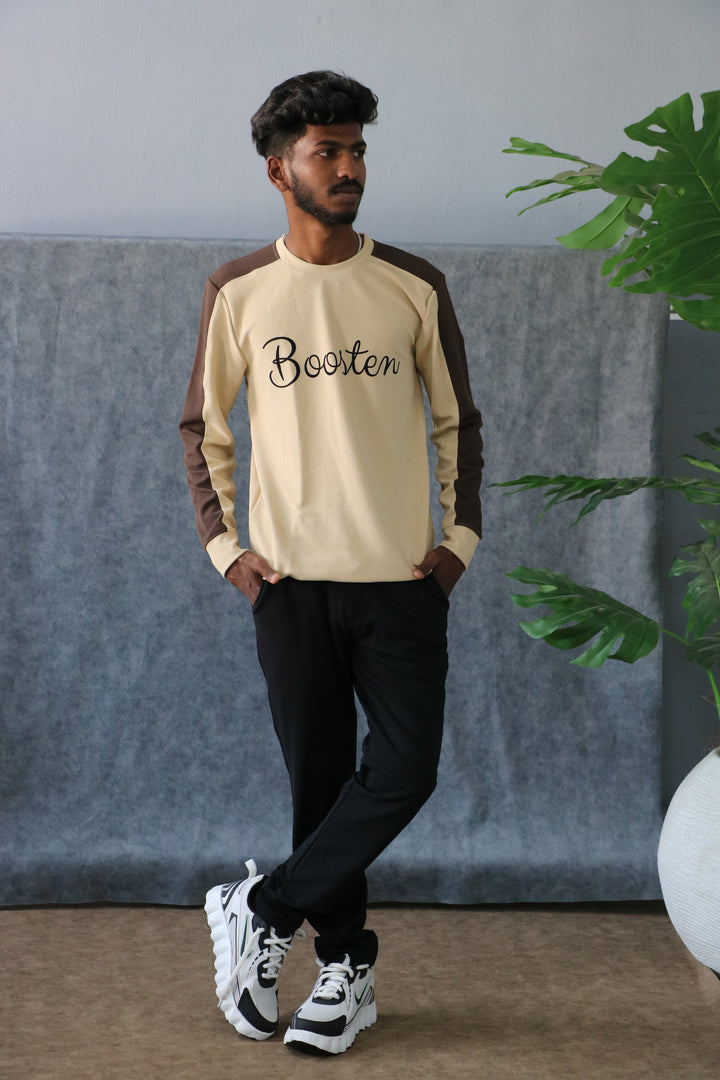 Men's Streetwear Booster Graphic Full Sleeve Tee - Sandle
