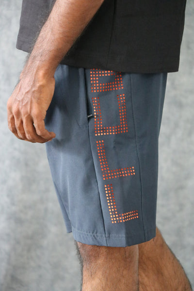 Daily Wear Trendy Mens NS Laser Cut Printed Trouser & Shorts - Grey