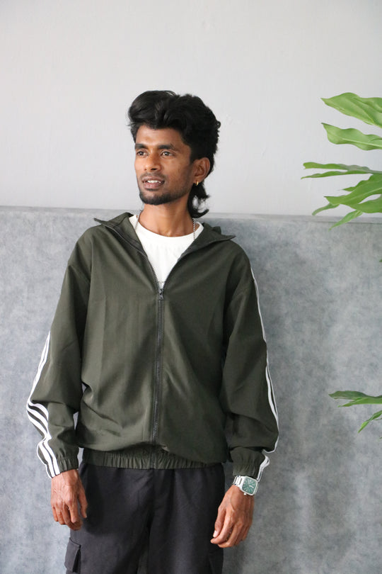 Men's Side Stripe Full-Zip Full Sleeve Track Jacket - Mahendhi Green – 7MAN Men's Fashion India