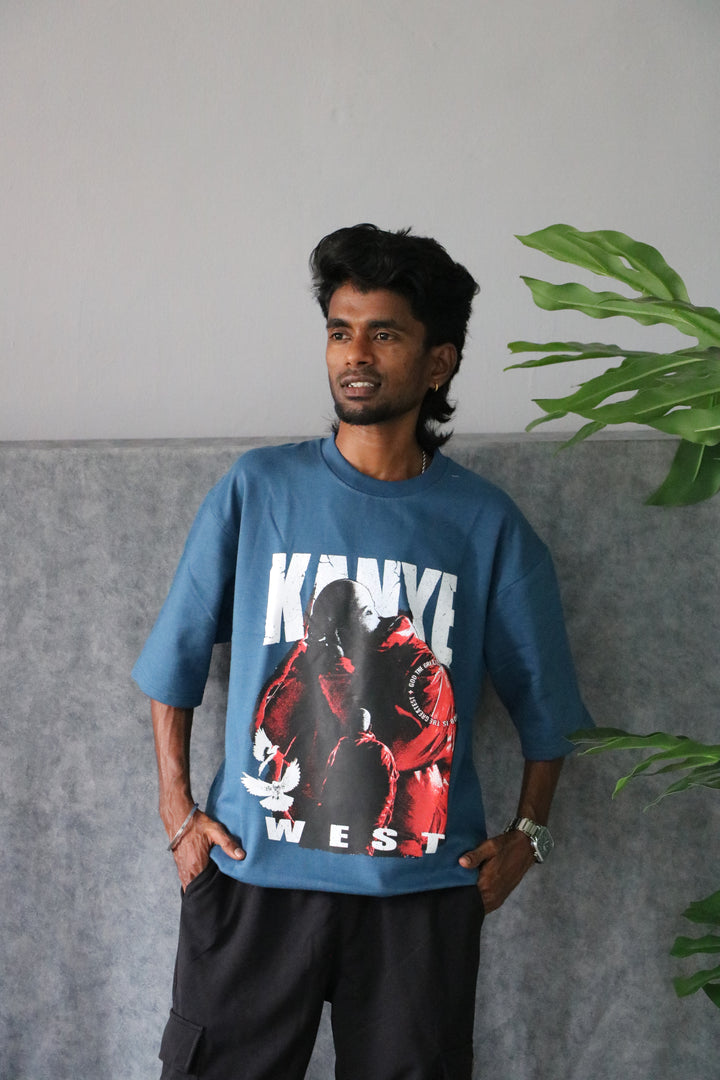 Men's Oversized Savage Legends Graphic T-Shirt - petrol blue