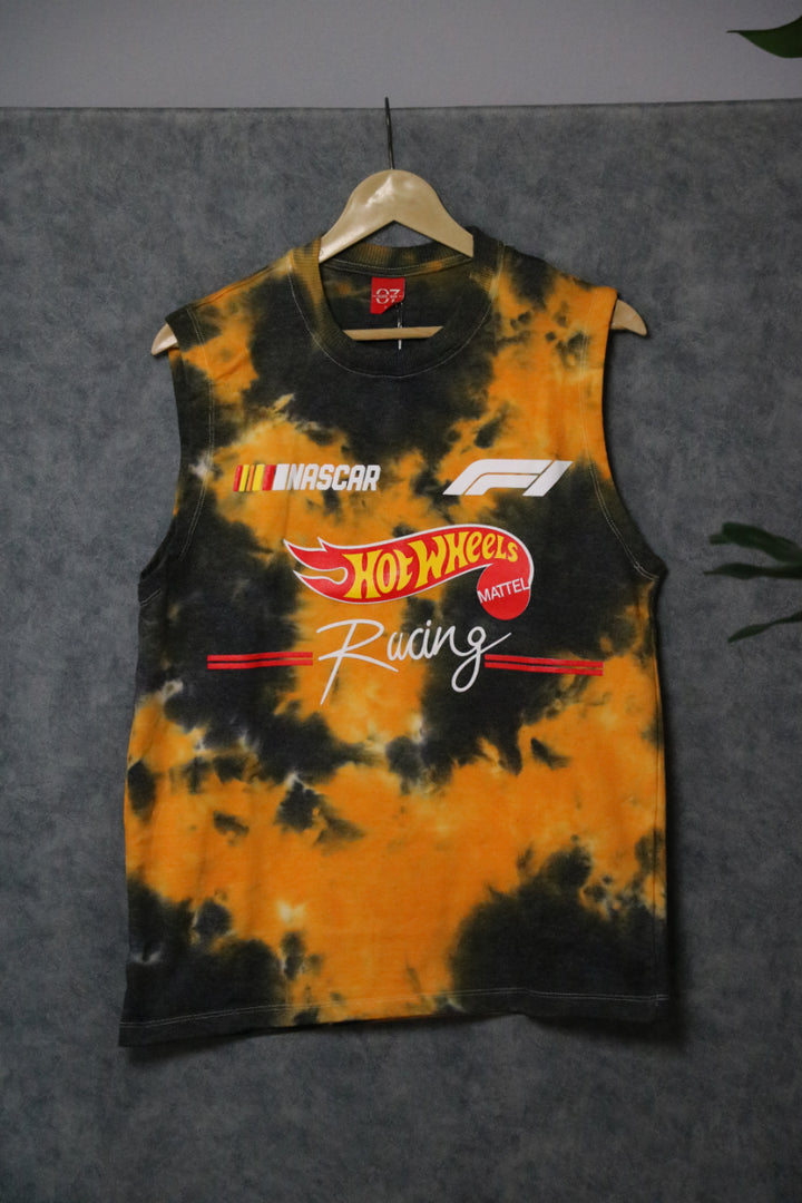 Men's Hot Wheels F1 Tie-Dye Sleeveless Tee - Mustard