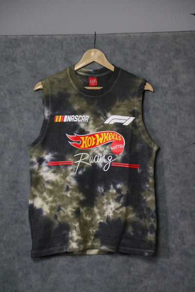 Men's Hot Wheels F1 Tie-Dye Sleeveless Tee - Olive Green