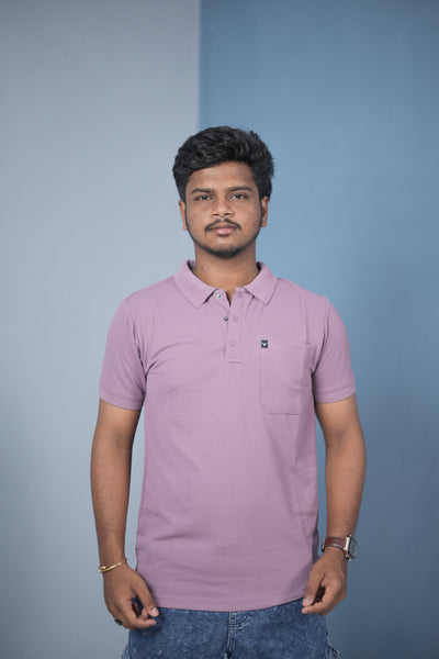 Buy Slim Fit Stylish Casual Wear Pocket Polo T-Shirt for Men – Purple