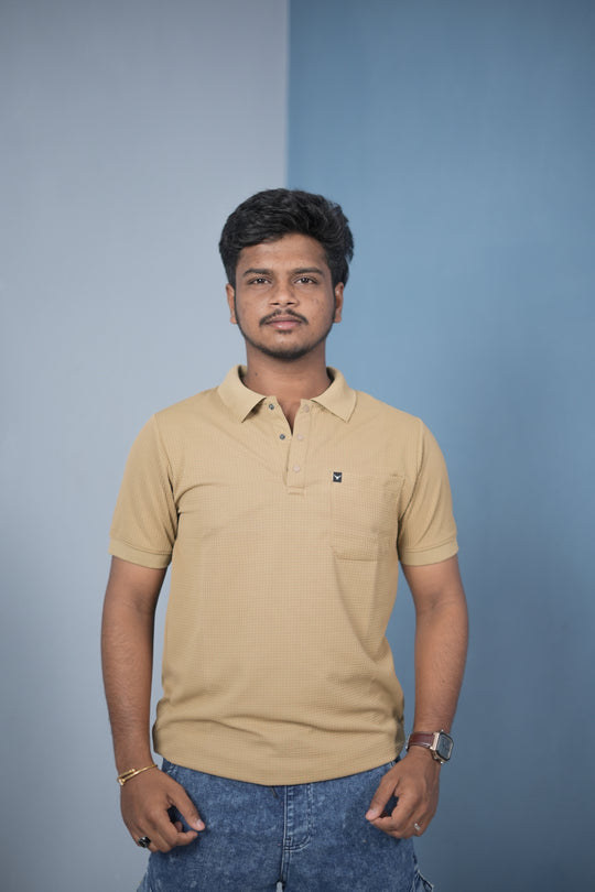 Buy Slim Fit Stylish Casual Wear Pocket Polo T-Shirt for Men – Sandle – 7MAN Men's Fashion India