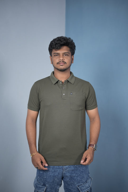 Buy Slim Fit Stylish Casual Wear Pocket Polo T-Shirt for Men – Mehandhi Green – 7MAN Men's Fashion India