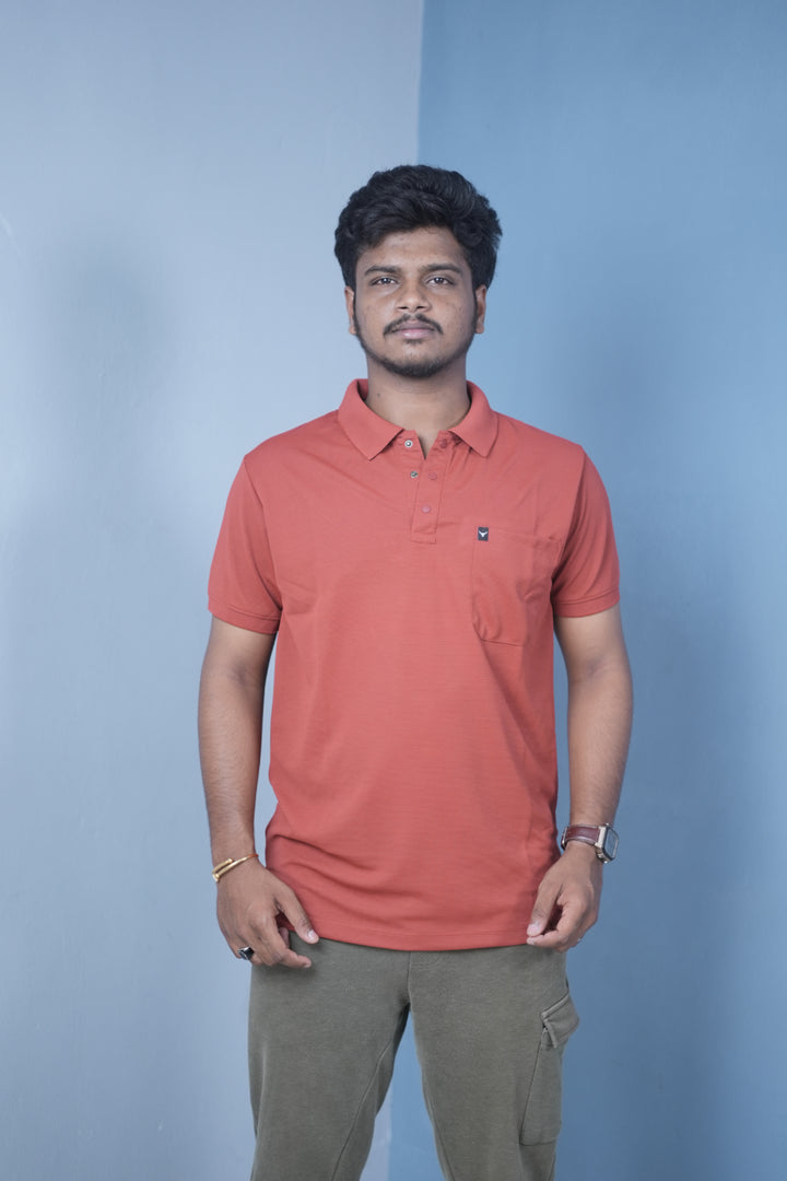 Men’s Short Sleeve Polo T-Shirt – Classic Fit Stylish Casual Wear-Red