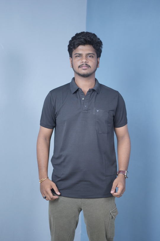 Men’s Short Sleeve Polo T-Shirt – Classic Fit Stylish Casual Wear-Black – 7MAN Men's Fashion India