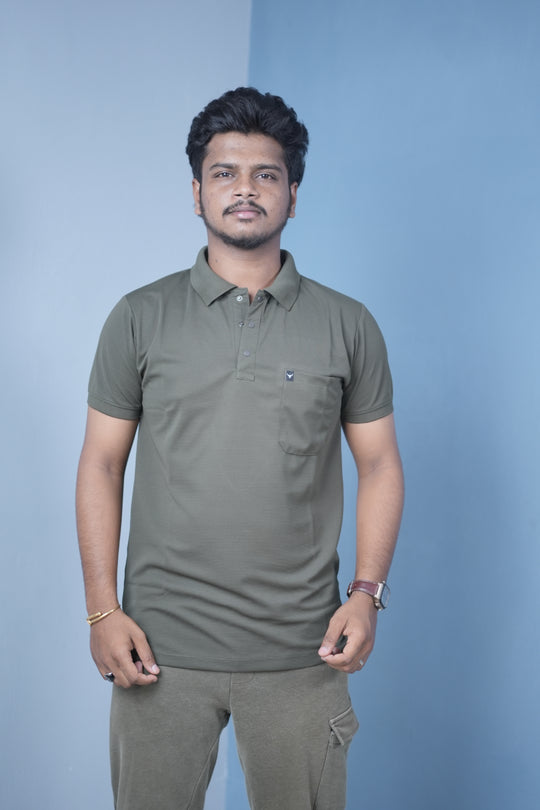 Men’s Short Sleeve Polo T-Shirt – Classic Fit Stylish Casual Wear-Mehendhi Green – 7MAN Men's Fashion India