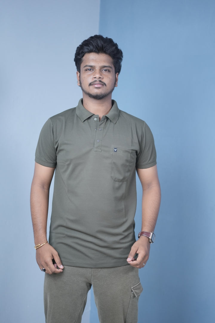 Men’s Short Sleeve Polo T-Shirt – Classic Fit Stylish Casual Wear-Mehendhi Green