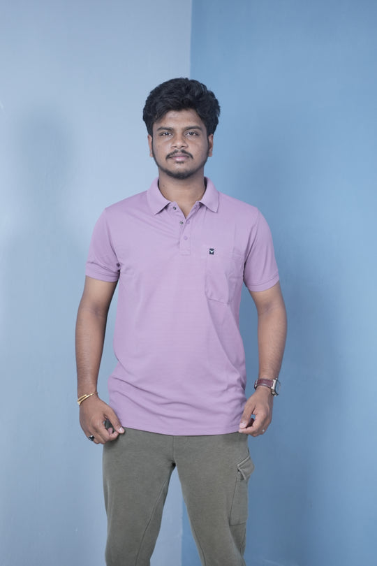 Men’s Short Sleeve Polo T-Shirt – Classic Fit Stylish Casual Wear-Purple – 7MAN Men's Fashion India