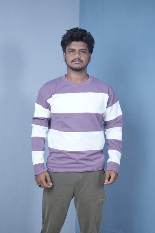 Men’s Cuttens Sweatshirt – Stylish Full Sleeve Casual Wear-Violet – 7MAN Men's Fashion India