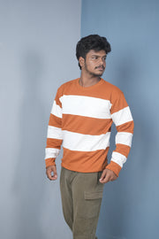 Men’s Cuttens Sweatshirt – Stylish Full Sleeve Casual Wear-Orange