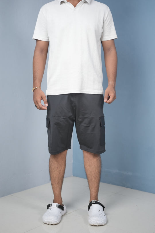 Men’s Cargo Shorts – Stylish Casual Streetwear Shorts-Black – alternate view – 7MAN India