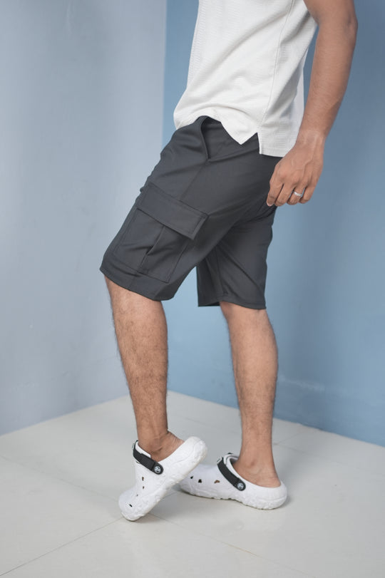 Men’s Cargo Shorts – Stylish Casual Streetwear Shorts-Black – 7MAN Men's Fashion India