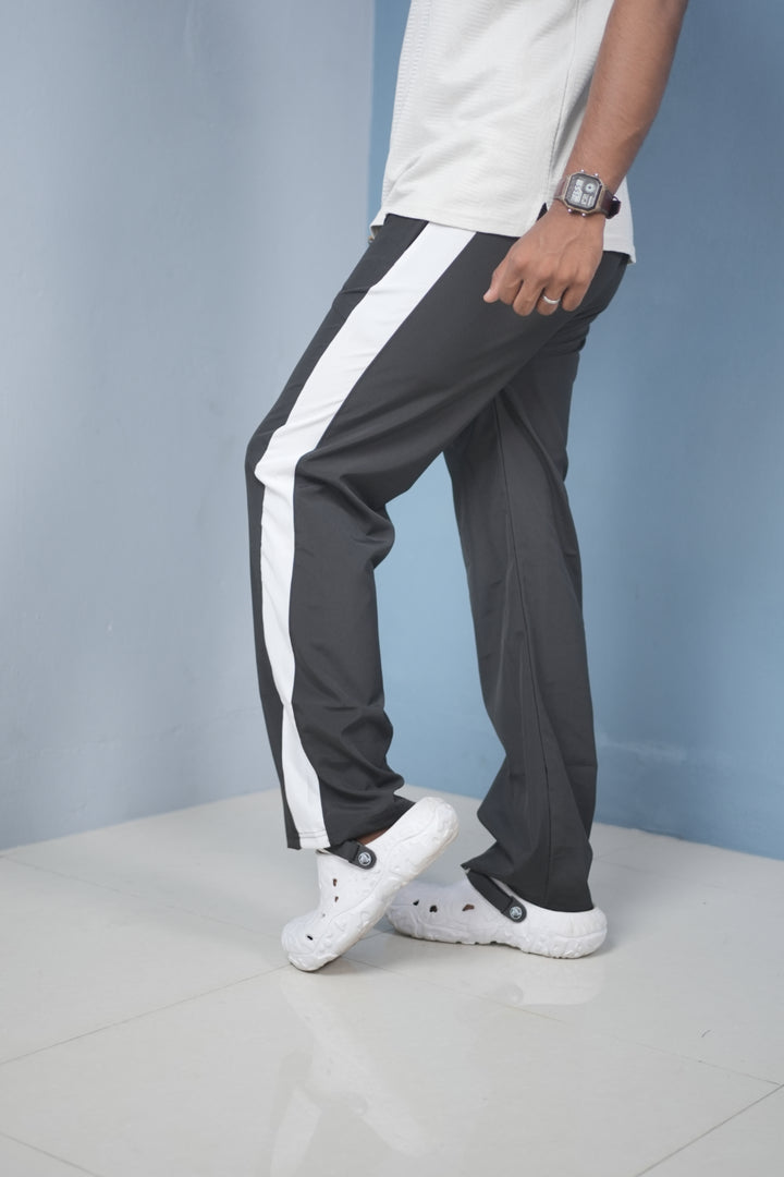 Men’s Stripe Track Pants – Sports Joggers Streetwear Style-Black