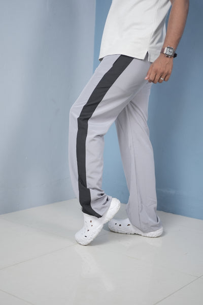 Men’s Stripe Track Pants – Sports Joggers Streetwear Style-Light Grey