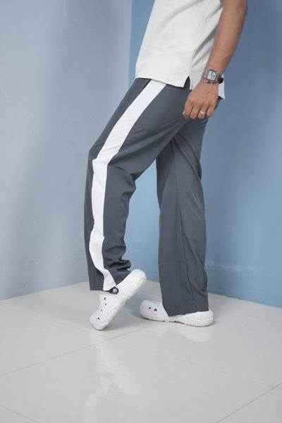 Men’s Stripe Track Pants – Sports Joggers Streetwear Style-Grey