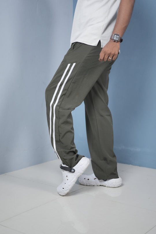 Men’s Joggers – Stylish Two Stripe Track Pants Streetwear - MEHENDI GREEN – 7MAN Men's Fashion India