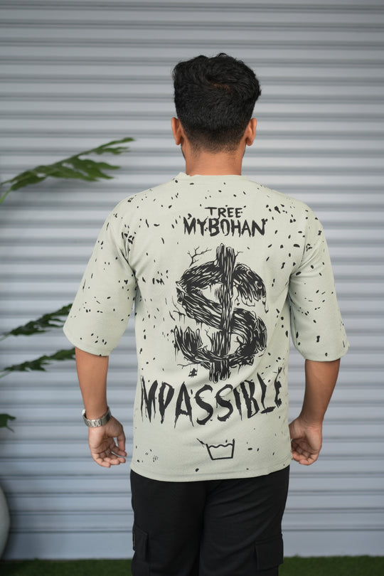 Graphic Print Oversized T-Shirt for Men – Tree My Bohan - Pista Green – alternate view – 7MAN India