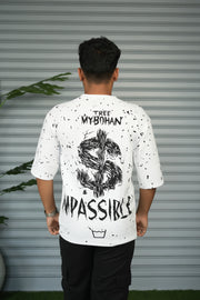 Graphic Print Oversized T-Shirt for Men – Tree My Bohan - White