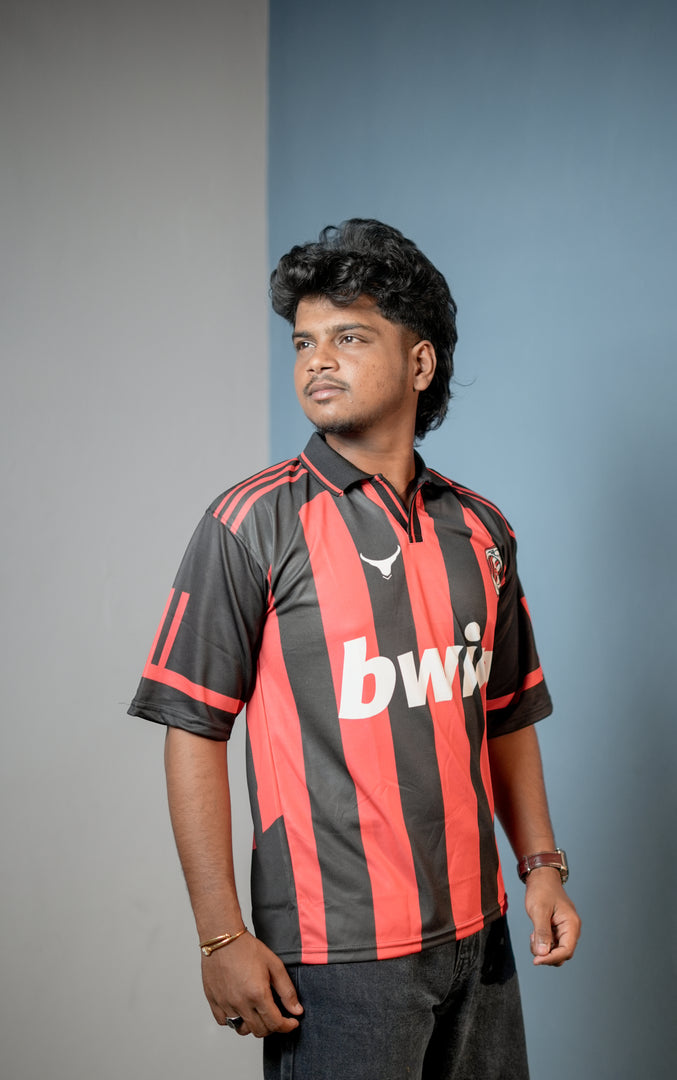 Short Sleeve Round Neck BWIN Jersey for Men - Red