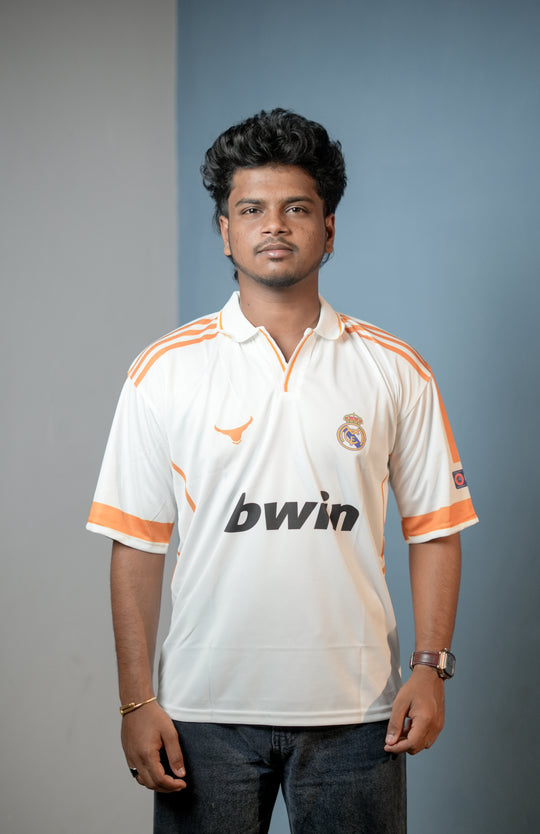 Short Sleeve Round Neck BWIN Jersey for Men - White & Yellow – 7MAN Men's Fashion India
