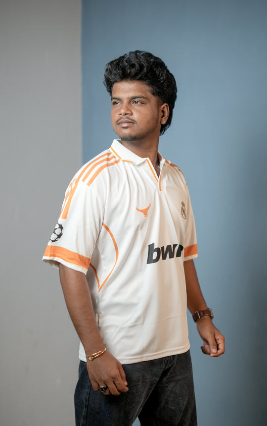 Short Sleeve Round Neck BWIN Jersey for Men - White & Yellow – alternate view – 7MAN India