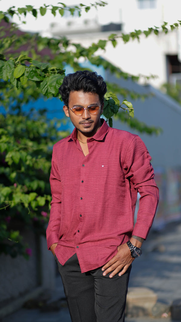 FULL SLEEVE ATTRACTIVE PARTY WEAR SHIRT-MAROON