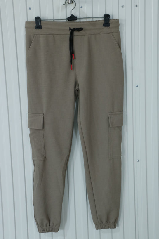 ATTRACTIVE MEN'S POPCORN CARGO TRACK PANT- SANDLE – alternate view – 7MAN India