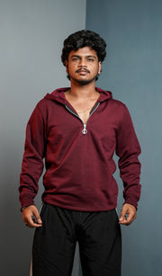 Men’s Full Sleeve Zipper Hoodie | Oversized Winter Hoodie for Men - Grape shade
