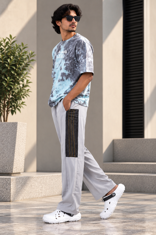Men's Mesh Baggy Panel Relaxed Fit Streetwear Pants - Ash – 7MAN Men's Fashion India