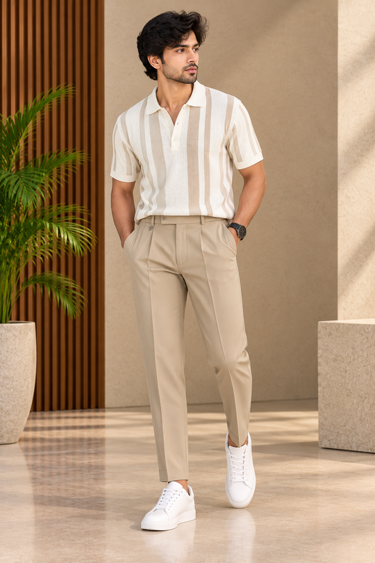 Men's Slim Fit Formal & Casual Stretchable Polo Pant - 5 – 7MAN Men's Fashion India