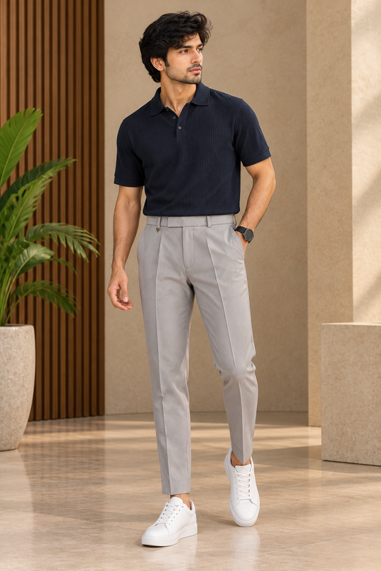 Men's Slim Fit Formal & Casual Stretchable Polo Pant - 8 – 7MAN Men's Fashion India