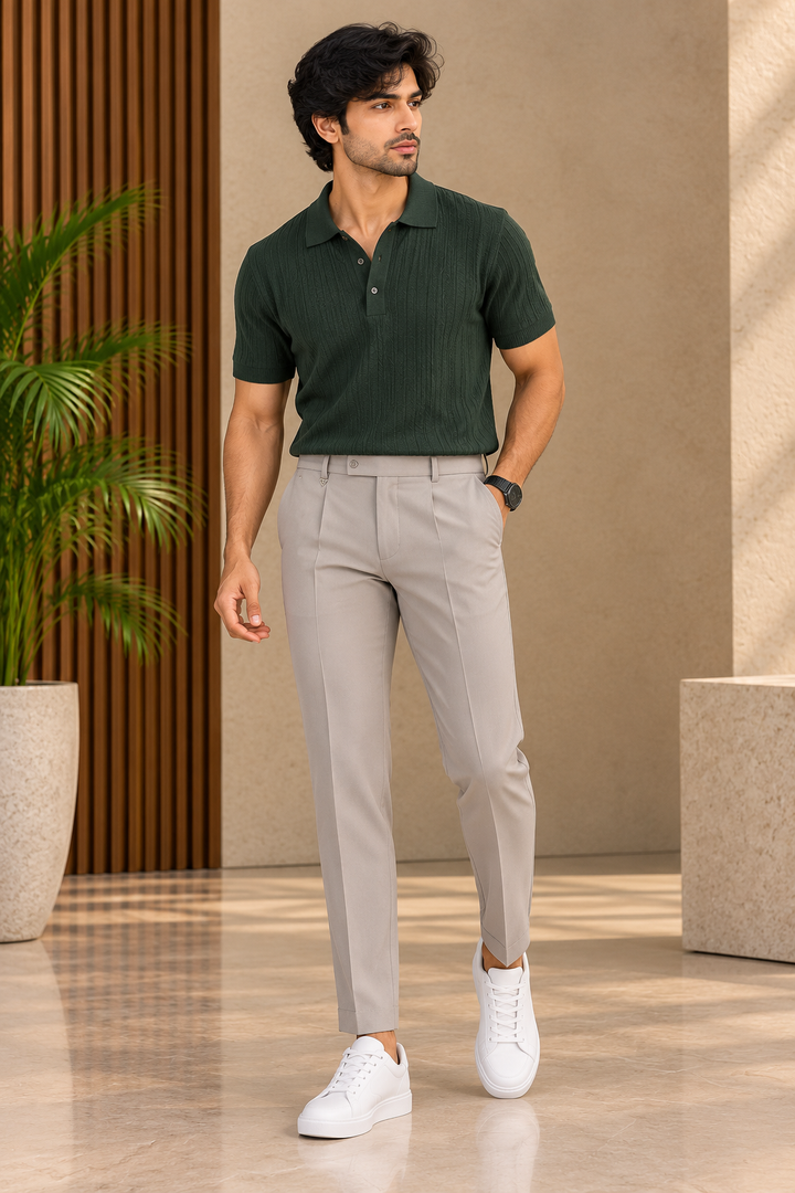 Men's Slim Fit Formal & Casual Stretchable Polo Pant - 3