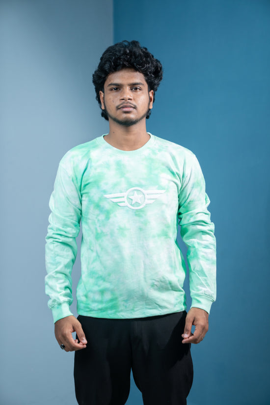 Men’s Tie-Dye Full Sleeve T-Shirt  Trending Streetwear Style-see green
