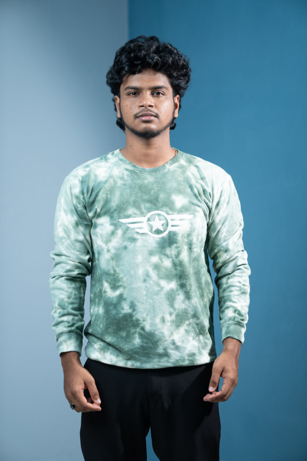 Men’s Tie-Dye Full Sleeve T-Shirt  Trending Streetwear Style-mehabdi green