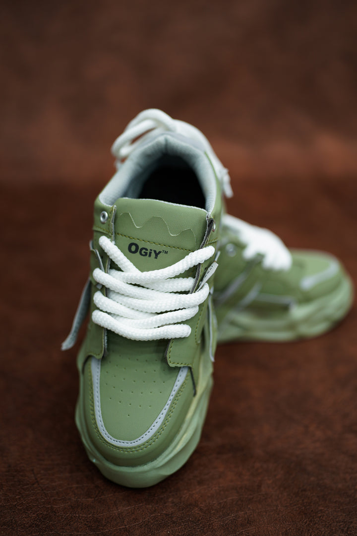 Everyday Wear Green High-Top Sneakers for Men-7 Man